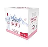 Evian - Agua natural (750 ml cada uno, 12 unidades)