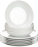 Villeroy & Boch Group - Set de mesa New Fresh Basic, 12 piezas, para hasta 6 personas, porcelana Premium, apto para lavavajillas y microondas, blanco