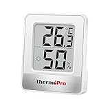 ThermoPro TP49 Mini TermÃ³metro HigrÃ³metro Digital TermohigrÃ³metro de Interior Medidor de Temperatura y Humedad para Medir Ambiente del Hogar, Blanco