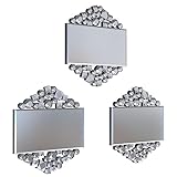 DekoArte - Set de 3 Espejos Decorativos de Pared Diamond Hex 30x26 cm - Decoracion de Pared Original y Elegante.
