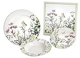 Juego de platos colección 'Wild Flowers' de porcelana de 12 piezas con elegantes cajas litografiadas
