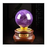 Bola de cristal Purple Crystal Ball Fortune Decling Feng Shui con Soporte Bola de cristal AdivinaciÃ³n MeditaciÃ³n Adornos de Oficina de DecoraciÃ³n del Hogar Lucky Bola de cristal con bolas de soporte.