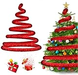 JUNMEIDO EspumillÃ³n de Navidad Rojo 12 m EspumillÃ³n Decorativo NavideÃ±o Brillante Guirnalda Oropel para Navidad EspumillÃ³n para Ã¡rbol de Navidad DecoraciÃ³n Colgante para Boda Fiesta Hogar Restaurante