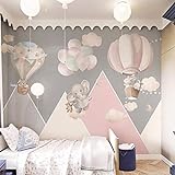 Papel tapiz gris para habitaciÃ³n de niÃ±os, papel tapiz de dibujos animados para dormitorio de niÃ±a, globo aerostÃ¡tico Pared Pintado Papel tapiz 3D DecoraciÃ³n dormitorio sala sofÃ¡ mural-400cmÃ—280cm