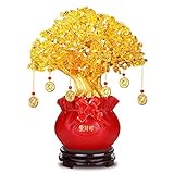 Ornamento de Escritorio DecoraciÃ³n citrino fortuna ornamento de la sala de estar Equipamiento del hogar Feng Shui del Ã¡rbol del dinero moneda de oro de la Fortuna Bolsa Pot Feng Shui Bonsai artesanÃ­as
