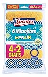 Spontex Mosaik - Pack de 6 Bayetas de Microfibra
