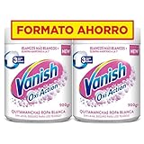 Vanish Oxi Action - Quitamanchas y Blanqueador para Ropa Blanca, en Polvo, Sin Lejía - 900 g (Paquete de 2)