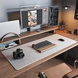 Alfombrilla de escritorio de fieltro, 90 x 30 cm, antideslizante, alfombrilla de ratón grande, protector de escritorio para oficina y hogar