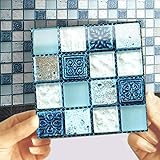 EasyLife - 40 adhesivos para azulejos de pared para decoración del hogar, 10 x 10 cm, impermeables, autoadhesivos, adhesivos para azulejos para cocina y baño(Set1)