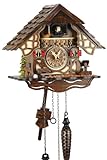 Park Eble Reloj De Cuco de madera en la Selva Negra con mecanismo de cuarzo y sonido de Cuco, 24Â cm, casa con paredes entramadas