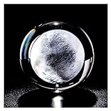 PSWK 6cm Luna Globo artesanÃ­a Miniatura Bola de Cristal 3D lÃ¡ser Grabado de Cuarzo Esfera de Cristal decoraciÃ³n del hogar Adornos de estatuilla Regalos (Color : Only Ball, Size : 60mm)