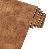 Tela de gamuza sintética suave marrón de 30 x 135 cm de piel sintética esmerilada para el hogar, silla, muebles, accesorios de bricolaje