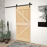 Puerta corredera de madera maciza de pino, sistema de puertas correderas no incluido, 90 x 210 cm