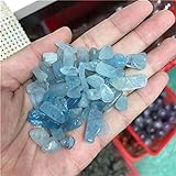 Cristal de Cuarzo Natural Cristales curativos Chips Natural Sky Azul Aquamarine Cuarzo Cristales Gravillas for la decoraciÃ³n del hogar DecoraciÃ³n de la Oficina en casa