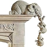 xlwen Figuras De Elefante Cariñosas, 3 Pcs Estatua De Adorno Colgante para Madre Y Dos Bebés, Escultura De Resina Artesanal De Elefante para para el Hogar, Hotel