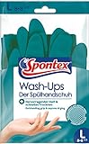 Spontex MAPA - Vajilla especial, guantes antideslizantes de látex y nitrilo para el hogar, interior de algodón, secado rápido, talla L - 8/8.5