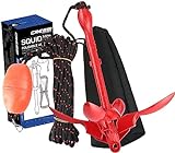 Cressi Squid Foldable Anchor Set Ancla para SUP y kayak de acero de carbono de 1,6 kg, Unisex adulto, Rojo, 1500 gr