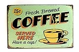 DiiliHiiri Cartel de Chapa Decoración Hogar Vintage, Letrero A4 Estilo Antiguo de metálico Retro (Coffee)