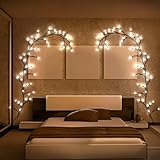 Wopigh Ramas de luces LED para interior, Cadena de Luces con Enchufe, 72 LEDs Guirnalda de Luces Willow Vine, Guirnalda Luces Interior Decoracion pared Dormitorio, Salon, Hogar (1 paquete)