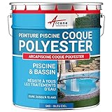 Pintura para piscina de poliuretano para cubiertas de poliéster, hormigón - ARCAPISCINE COQUE POLYESTER-5 kg (hasta 15m² para 2 capas) Azul Cielo - RAL 5015-ARCANE INDUSTRIES