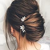 Runmi - Tocado nupcial para el pelo, con horquillas plateadas y cristales, accesorios para el cabello de boda, para mujeres y niÃ±as (3 unidades)