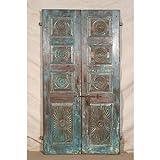 Biscottini Puertas interiores de madera Puerta doble 187 x 13 x 108 cm – Puerta de madera de estilo antiguo – Puerta de interior y exterior doble