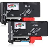 2 Piezas Comprobadores de Baterías Digitales Probador para Pilas AA, AAA, C, D, 9V, 1,5V y Pilas de Botón Medidor Tester de Voltaje Pilas Doméstico para Hogar