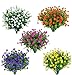 Amajoy 15 piezas de flores artificiales, arbustos resistentes a los...