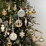 Juego de decoración de árbol de Navidad 73PCS Adornos de Navidad Adorno de bola de Navidad de oro Colgantes Colgantes Decoración de brillo de árbol de Navidad para decoraciones de árboles de Navidad