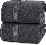 Utopia Towels - Pack de 2 Toallas de BaÃ±o Jumbo de Lujo (90 x 180 CM, Negro) - 100% AlgodÃ³n Ring Spun, Altamente Absorbente, Suave y de Secado RÃ¡pido(Gris)